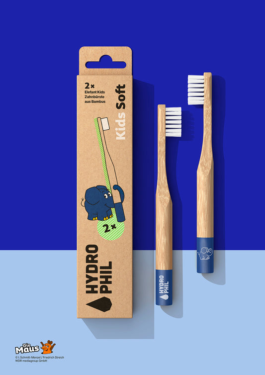 NEW: HYDROPHIL Kids Bamboo Toothbrush - "The Elephant"